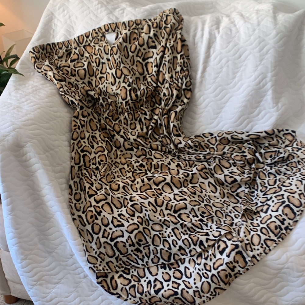 Lane Bryant Leopard Print Women's Strapless Dress Size 22-24